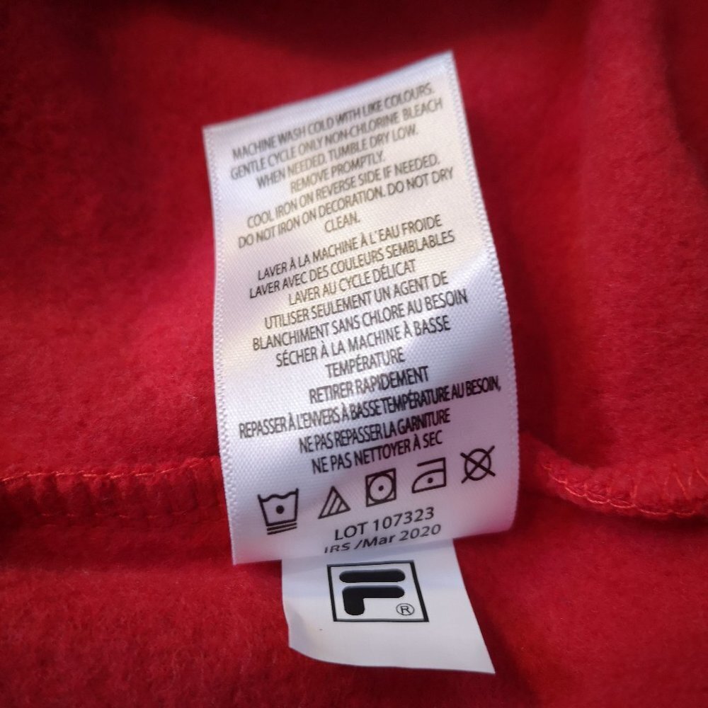 Fila Ladies Fleece Lined Red & White Hoodie - Picture 6 of 10